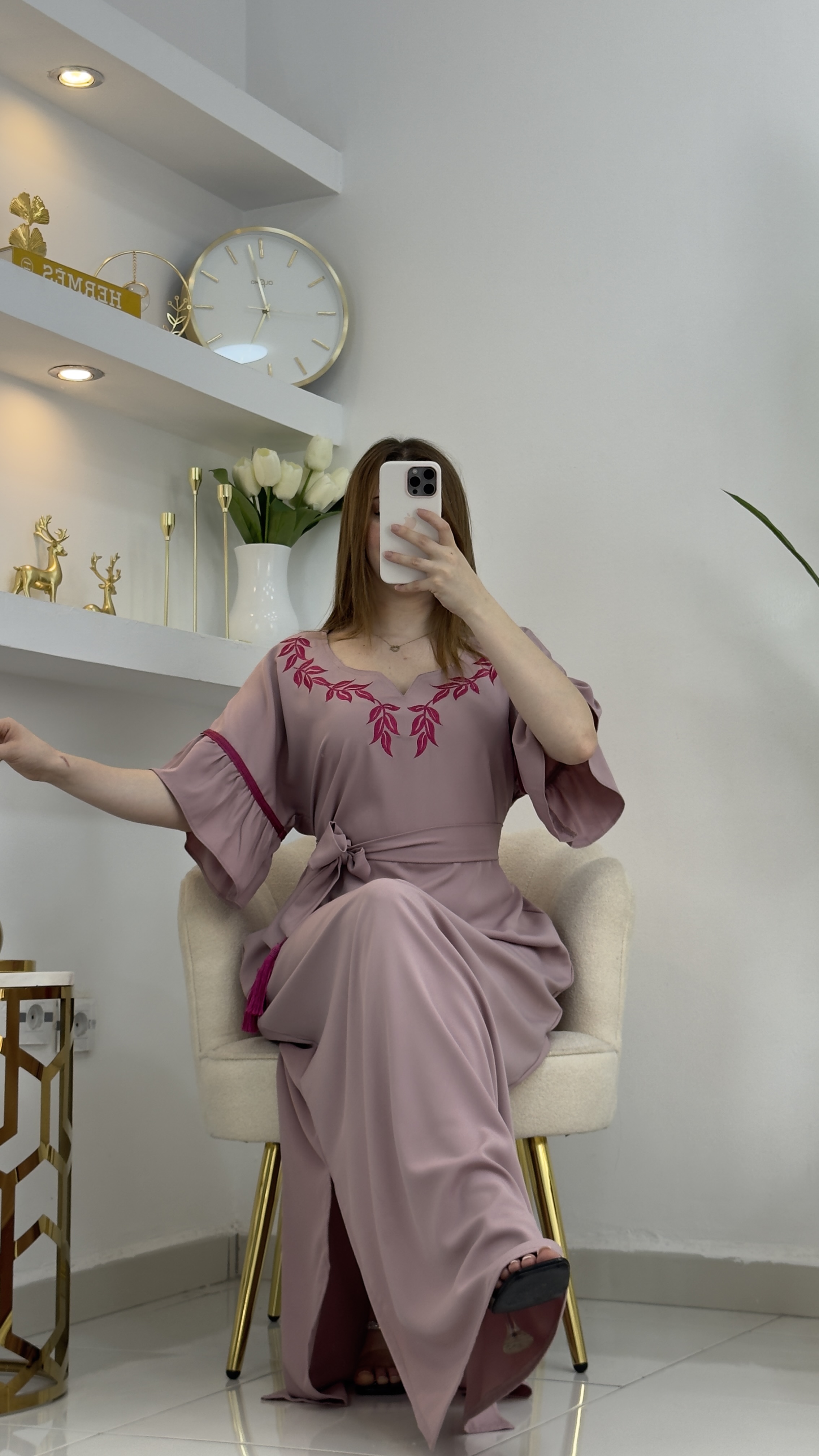 robe broderie rose - Image 3